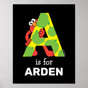 Poster Elmo Alphabet   Une pomme