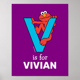 Poster Elmo Alphabet   V Blue