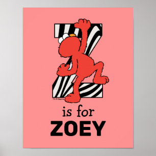 Poster Elmo Alphabet Z Zèbre