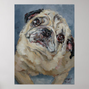 Poster Elvis Puggy Portrait de Nancy Medina