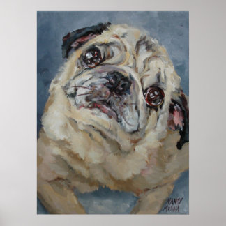Poster Elvis Puggy Portrait de Nancy Medina