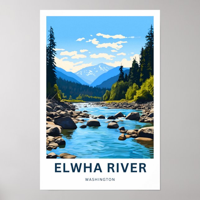 Poster Elwha River Washington Imprimer (Devant)