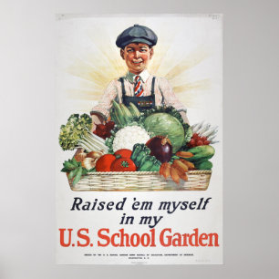Poster Em me moi-même élevé dans mon jardin scolaire amér