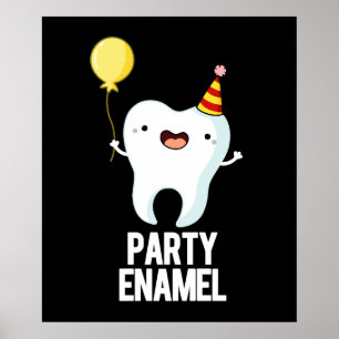 Poster Émail de fête Funny Dot Pun Dark BG