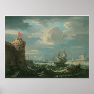 Poster Embarquant sur une brise raide, Pieter Mulier