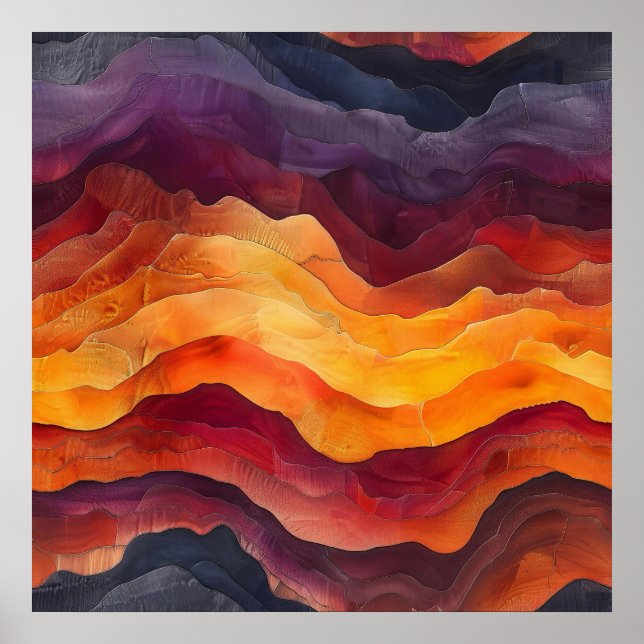 Poster Ember Strata – Abstract Layers of Earth and Fire (Devant)