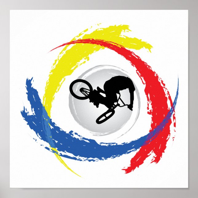 Poster Emblème BMX Tricolor (Devant)