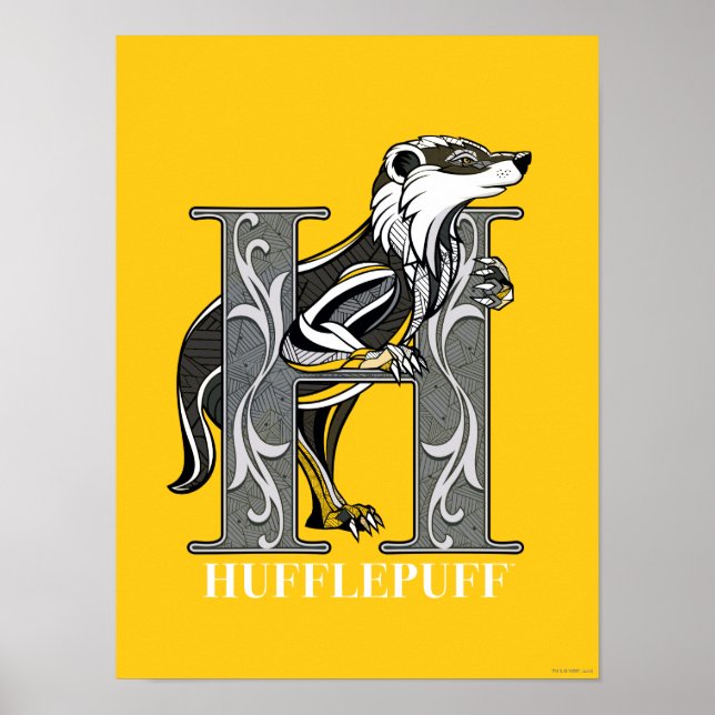 Poster Emblème croisé HUFFLEPUFF™ (Devant)