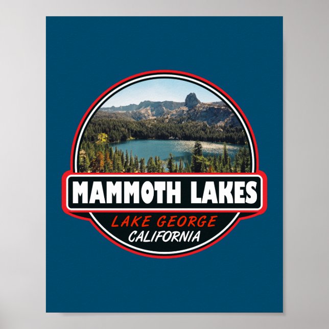 Poster Emblème d'art de voyage de Mammoth Lakes Californi (Devant)