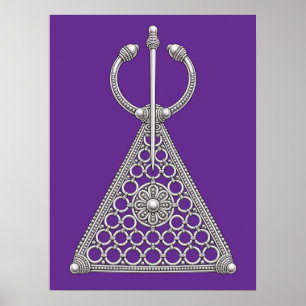 Poster Emblème de fibule amazighe marocaine de bijouterie
