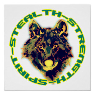 Poster emblème de loup