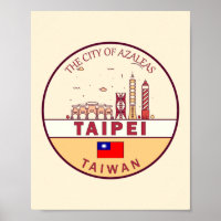 Emblème de Taïpei Taïwan City Skyline