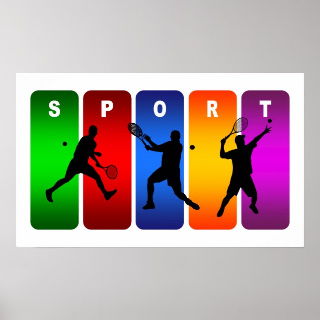 Poster Emblème de tennis multicolore (Homme) (Devant)
