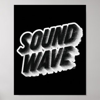 Poster Emblème de vague sonore décontracté pour un look c