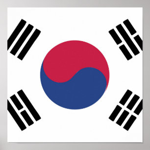 Poster Emblème du drapeau sud-coréen