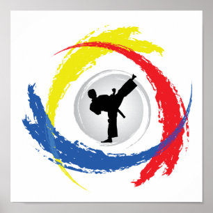 Poster Emblème Karate Tricolor