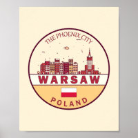 Emblème Skyline de Varsovie Pologne