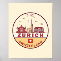 Emblème Skyline de Zurich Suisse
