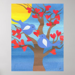 Poster Emboîtement de perruches