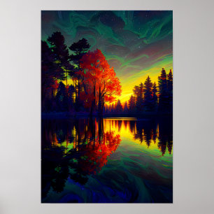 Poster Embrace de Twilight, lac entouré de forêts