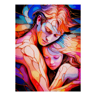 Poster Embrace Ethereal Guardian - Imaginaire en verre