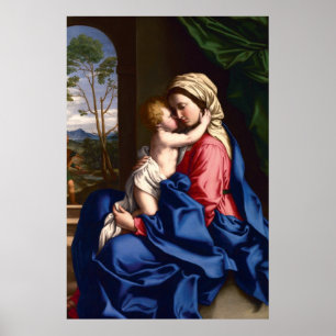 Poster Embracement de la vierge et de l'enfant par Sassof