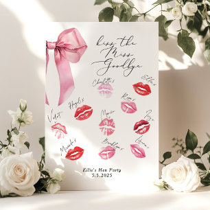 Poster Embrasse la fête Miss Goodbye Pink Bow Hen