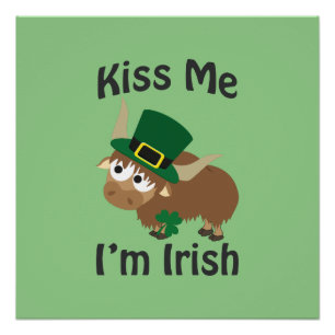 Poster Embrasse-moi Je suis Irlandais Yak