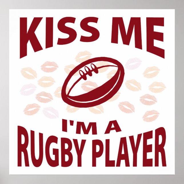 Poster Embrasse-moi Je suis un joueur de rugby (Devant)
