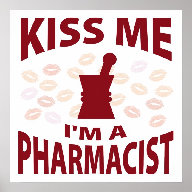 Poster Embrasse-moi Je suis un pharmacien (Devant)