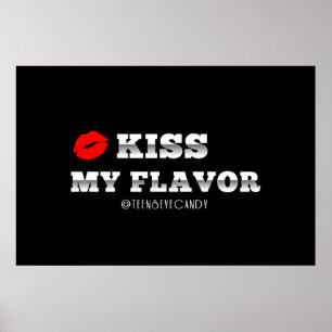 Poster Embrasse Mon Saveur Rouge Lèvres Vape