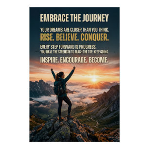 Poster Embrasser le voyage Lever de soleil motivant en mo
