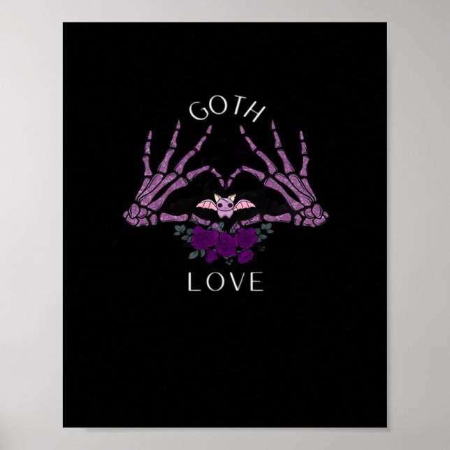 Poster Embrassez Goth Skeleton Heart (Devant)