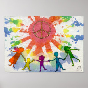 Poster Embrassez la paix dans les médias mixtes