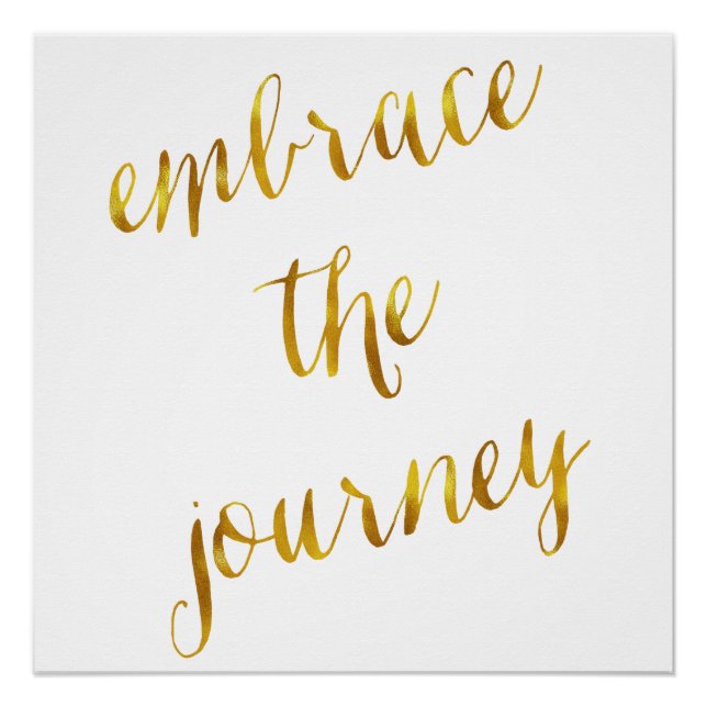Poster Embrassez Le Citation De Voyage Gold Faux Foil Cou (Devant)