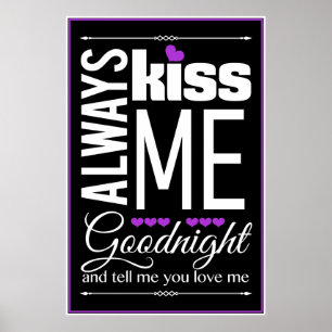 Poster Embrassez-toujours moi bonne nuit art de mur de
