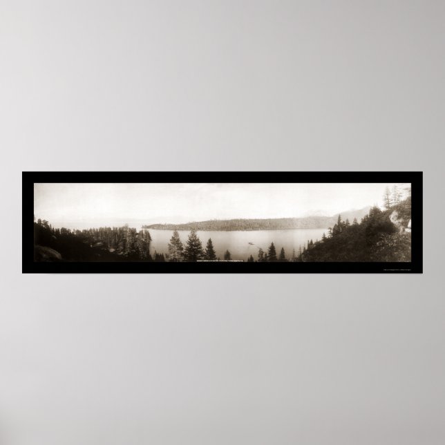 Poster Emerald Bay Lake Tahoe Photo 1906 (Devant)