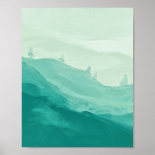 Poster Emerald Green Aquarelle Turquoise Art Abstrait