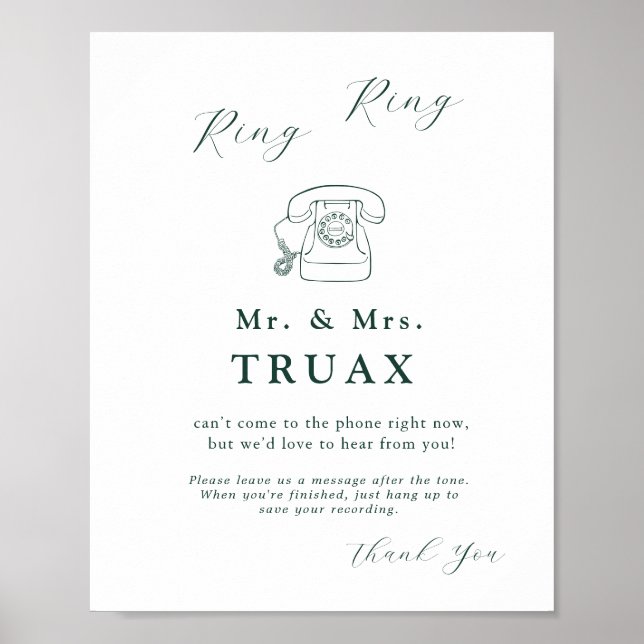 Poster Emerald Green Vintage Botanical en Audio Guestbook (Devant)