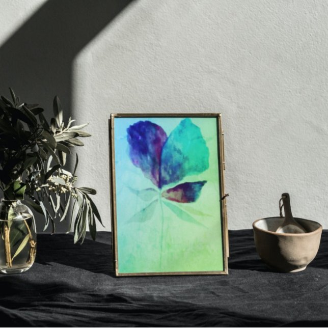 Poster Émeraude Verdure Aquarelle Magique Florale (Créateur téléchargé)