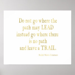 Poster Emerson Quote Gold Faux Parties scintillant Inspir