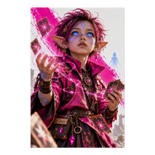 Poster Émerveillement / Petit Magicien / Fuchsia