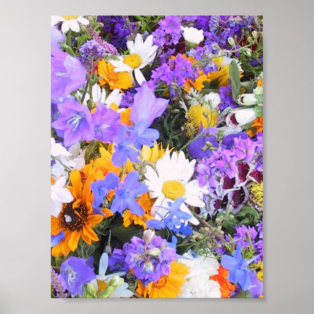 Poster Émeute aux couleurs florales (Devant)