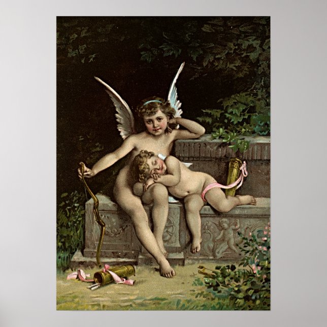 Poster Émile Munier Deux personnages mignons assis sur un (Devant)