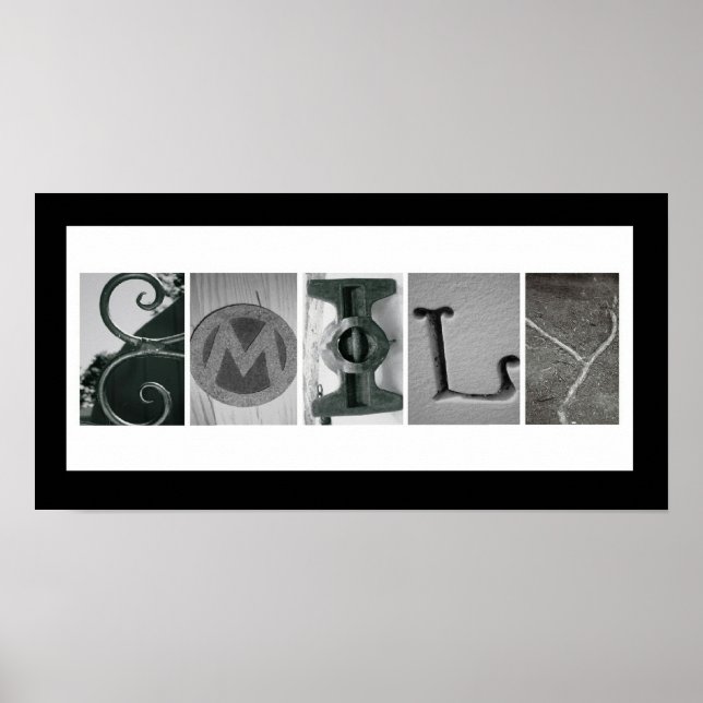 Poster Emily a écrit dans des lettres d'alphabet de photo (Devant)