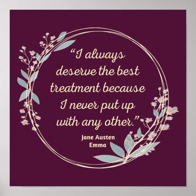 Poster Emma By Jane Austen Citation II - Style mignon (Devant)