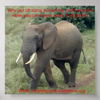 Poster Emmet L'Éléphant Sur La Procrastination
