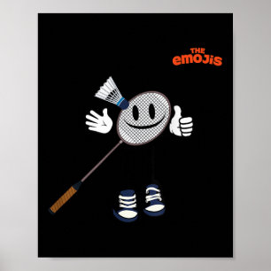 Poster Emoji Badminton Sports Pouce en l'air