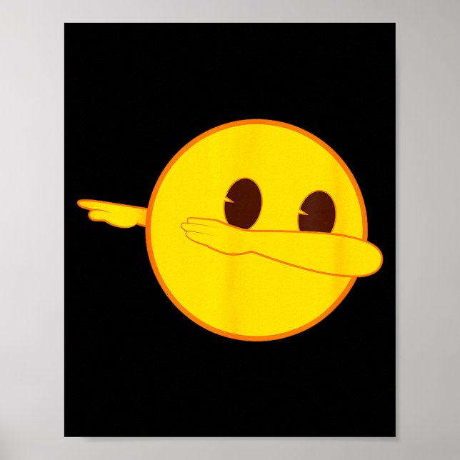 Poster Emoji Dab Dabbing Yellow Smile Face  (Devant)