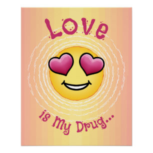 Poster Emoji des yeux d'amour personnalisés